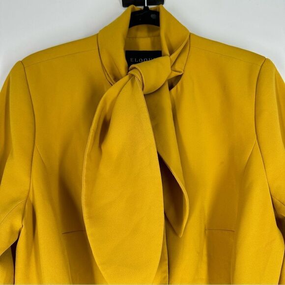 ELOQUII Women’s Mustard Yellow Button Up Blazer - Picture 3 of 9